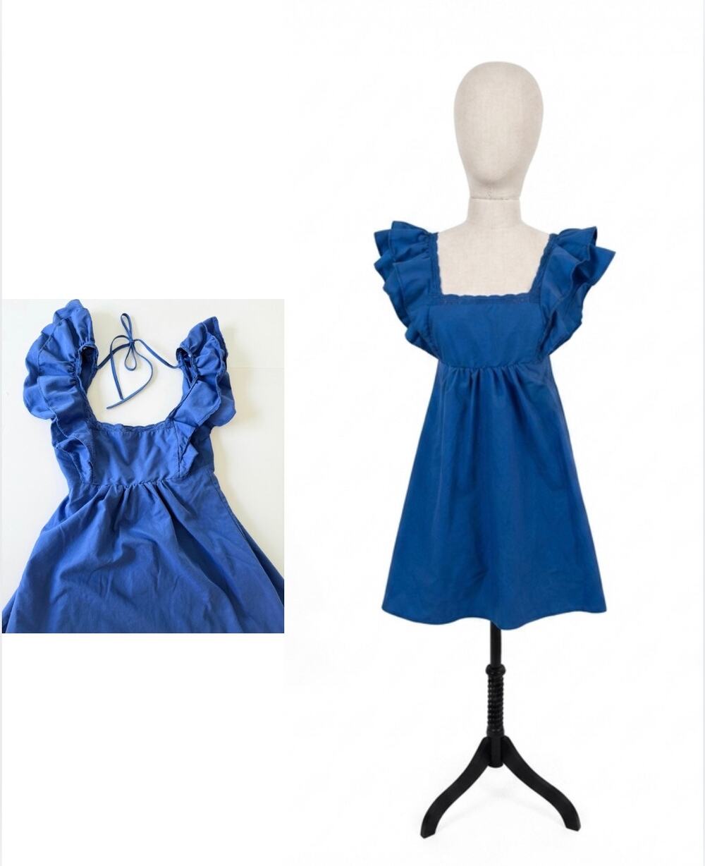 Lulus Royal Blue Ruffle Open Back Mini Dress Size XS